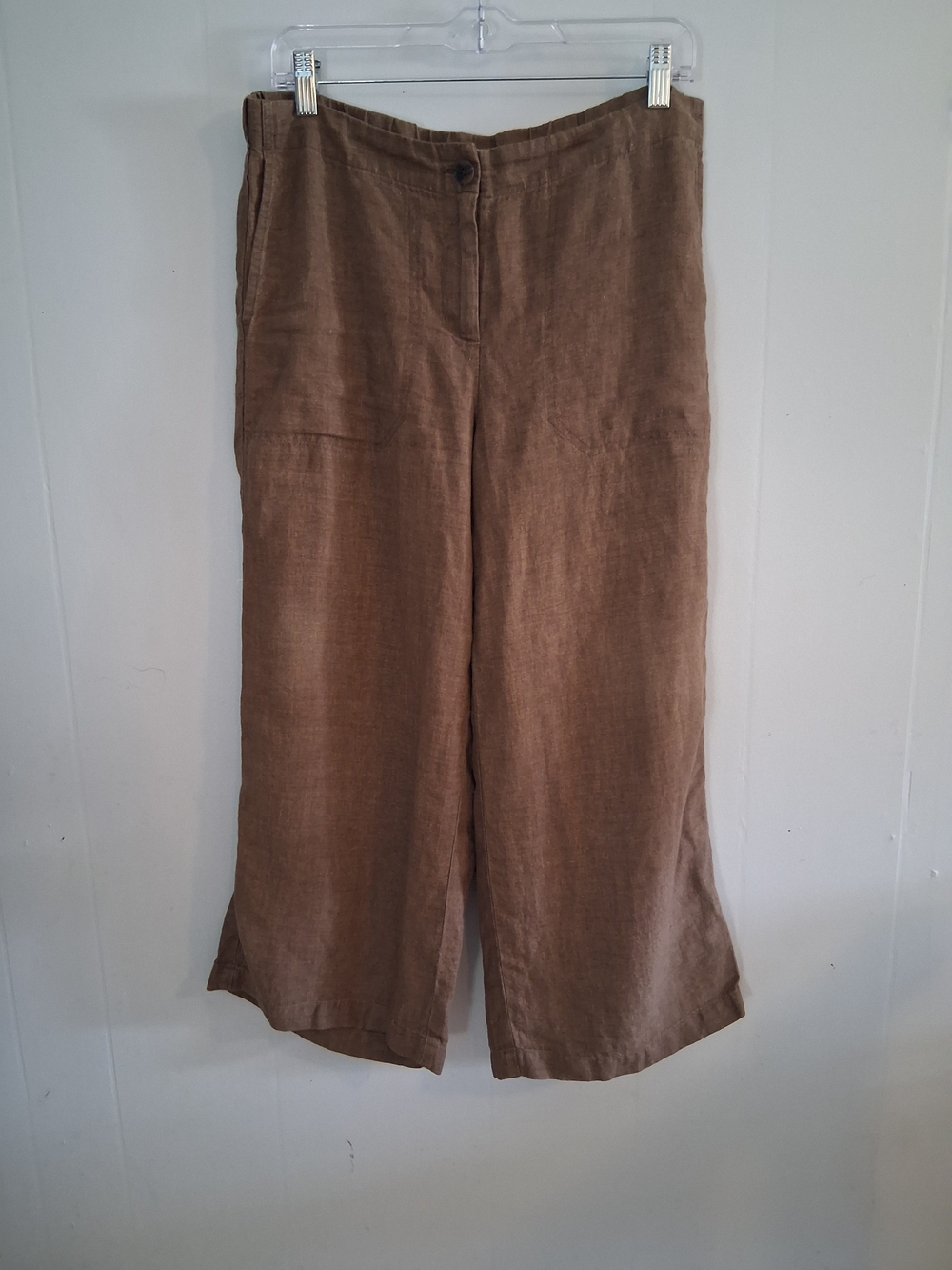 J. Jill Love Linen 100% Linen Wide Leg Cropped Pants Size Small